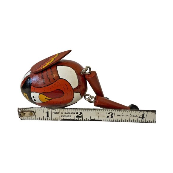 2 Pilgrim Turkey Shelf Sitters Handmade Folk Art Wooden Egg Movable Legs - Picture 12 of 13